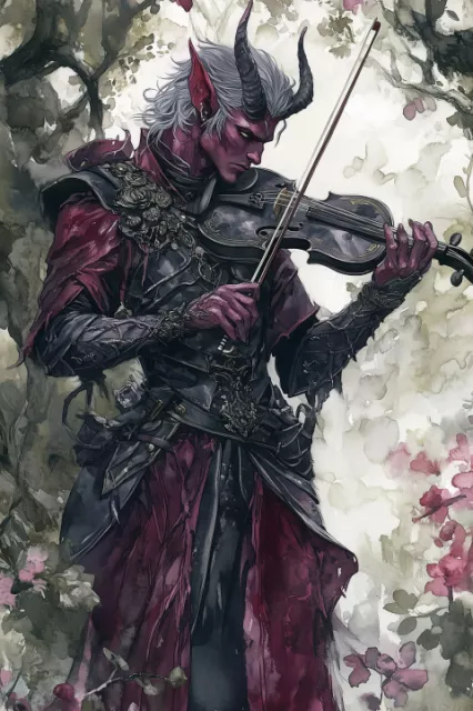 cbowofrivia_A_red-skinned_male_tiefling_bard_stands_in_a_myster_772c17e7-92ab-451a-8f62-484fed144357