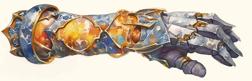 A side view of a thunder gauntlet