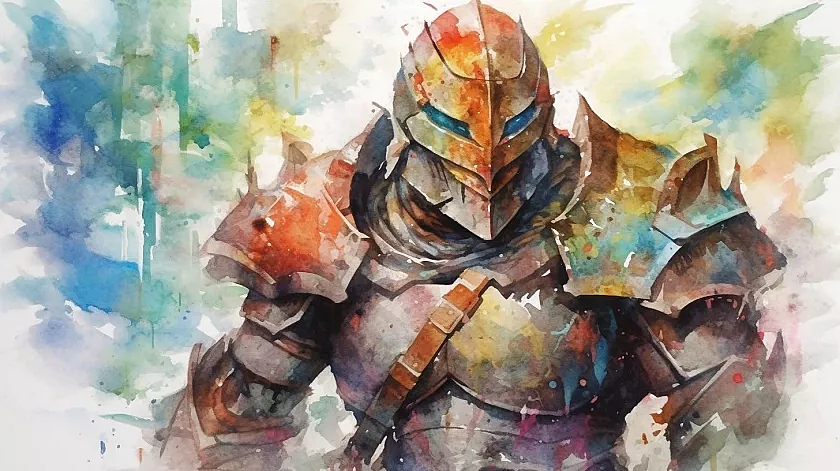A suited armorer in their armor