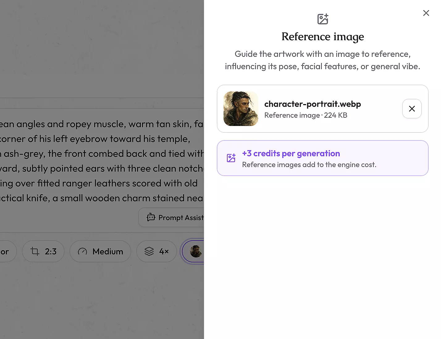 The reference artwork picker