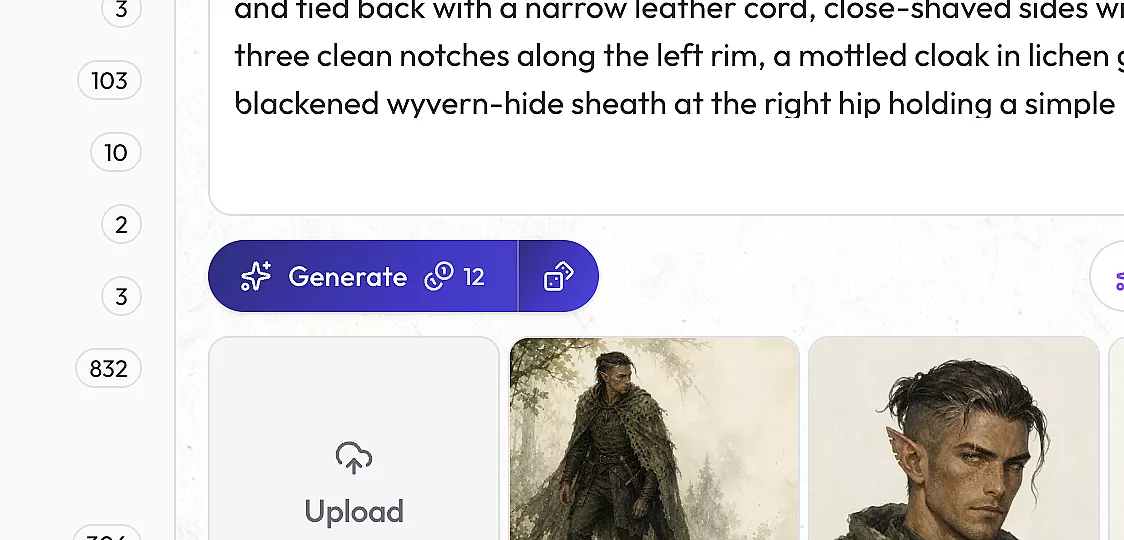 A screenshot of the randomise button