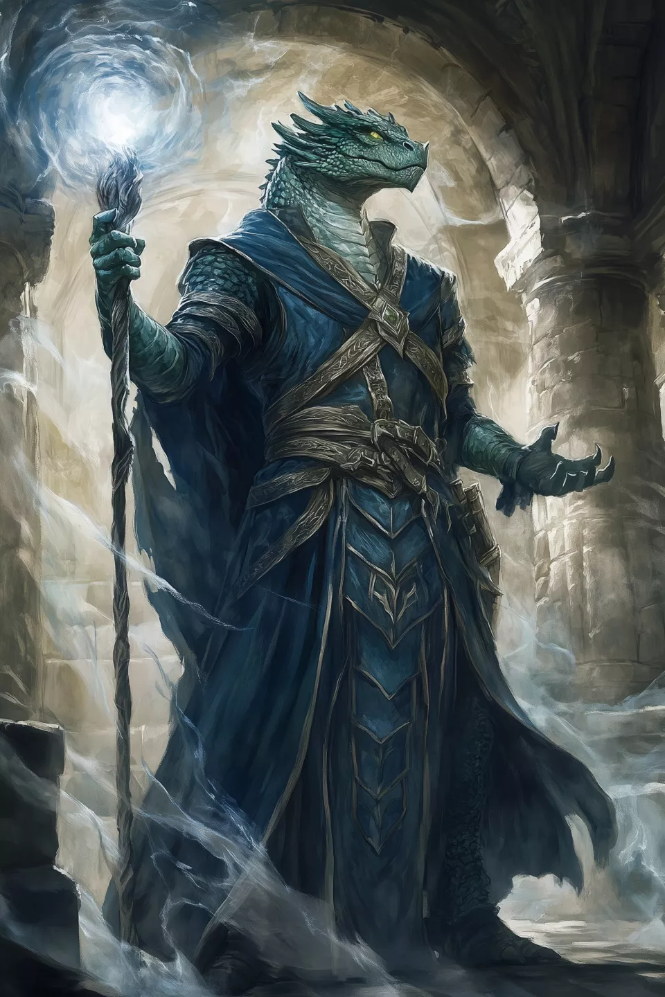 cbowofrivia_A_male_dragonborn_wizard_stands_in_an_ancient_stone_7842273e-e02a-4dab-8fda-5e88e42bff3d