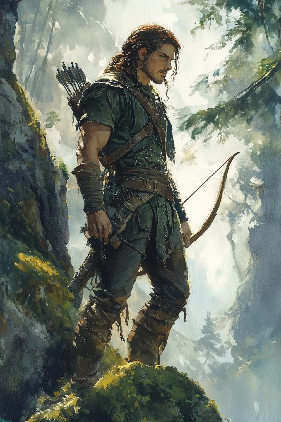 cbowofrivia_A_tall_human_male_ranger_stands_poised_on_a_mossy_o_76eff4b9-48f0-4fcf-b4a2-18d379b94533