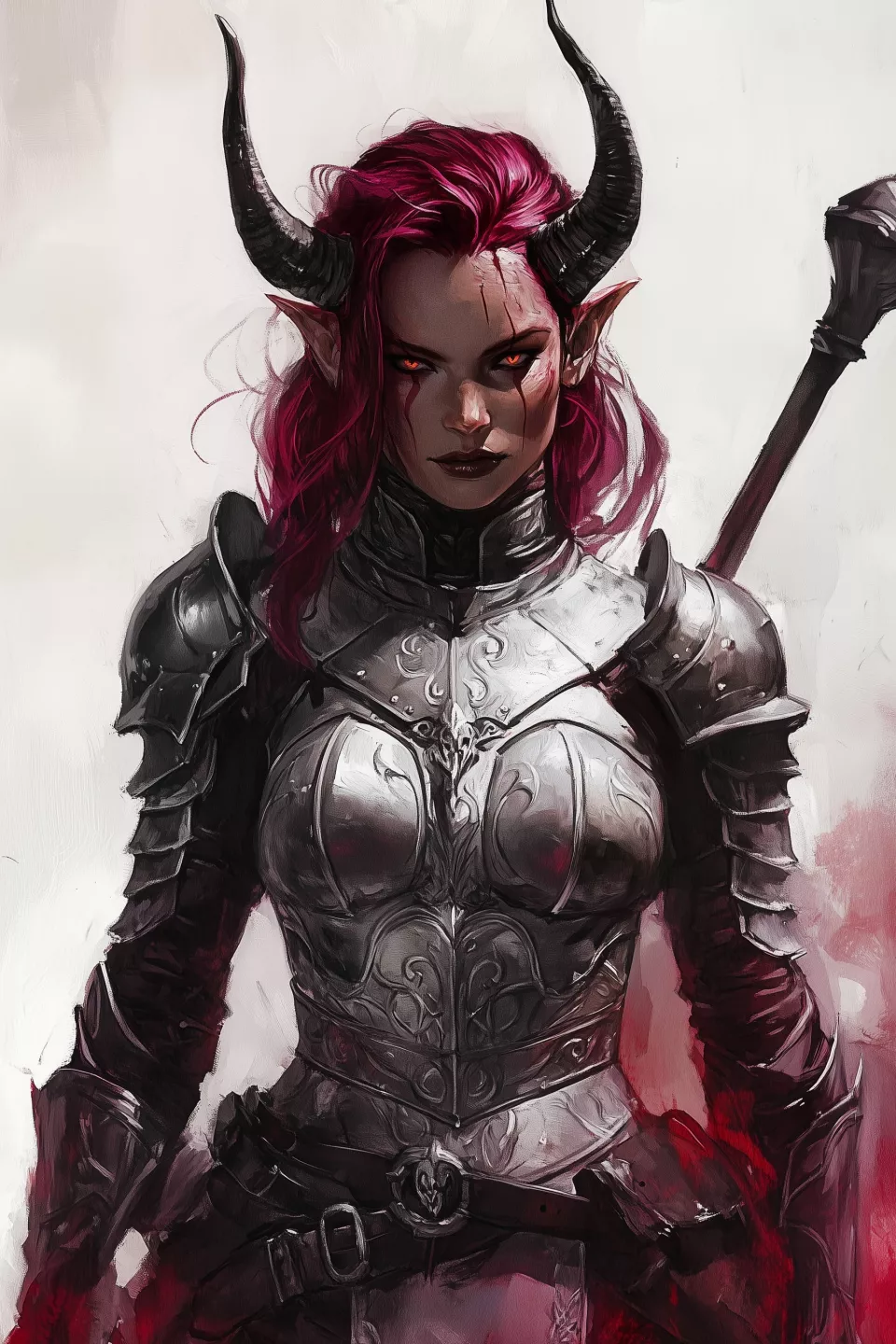 cbowofrivia_A_female_tiefling_paladin_at_sunset_deep_burgundy_s_4934efd2-d278-4e7e-9232-12f343dfcbfb