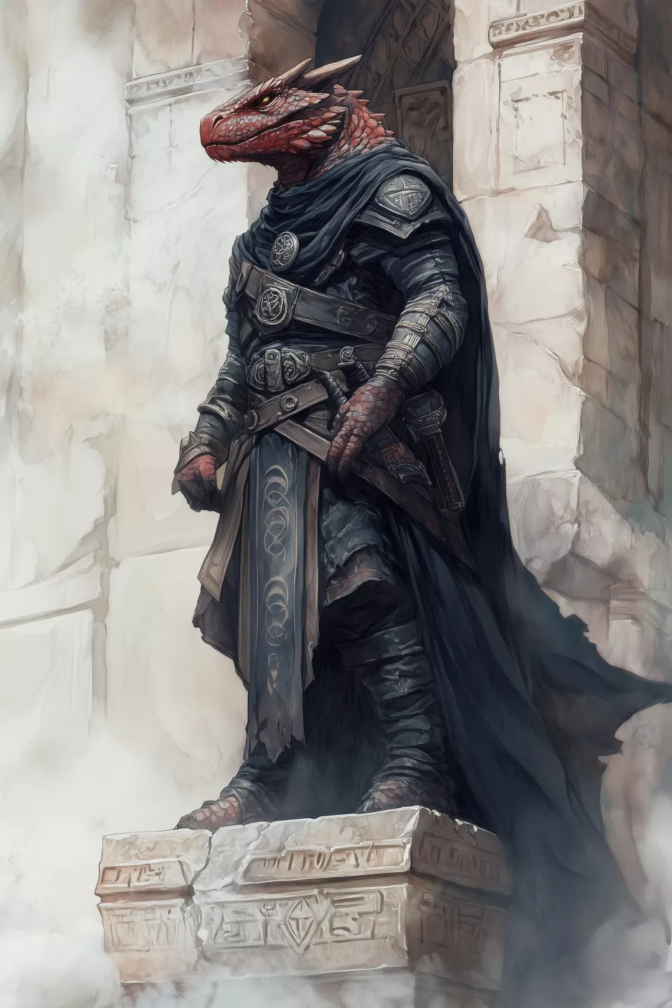 cbowofrivia_A_male_dragonborn_cleric_a_humanoid_lizard_with_sca_861c7daa-c0cd-4beb-8619-30e5a320e96e